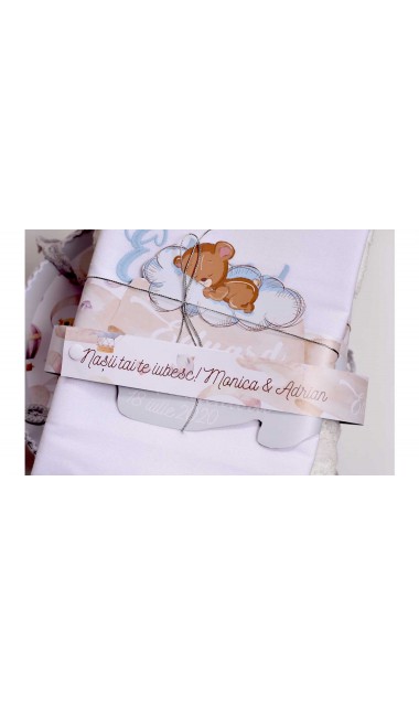 Trusou de botez cu ursuleti si baloane de aer cald Air Ballons Teddy Bear 28